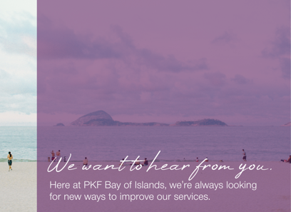  We want to hear from you.